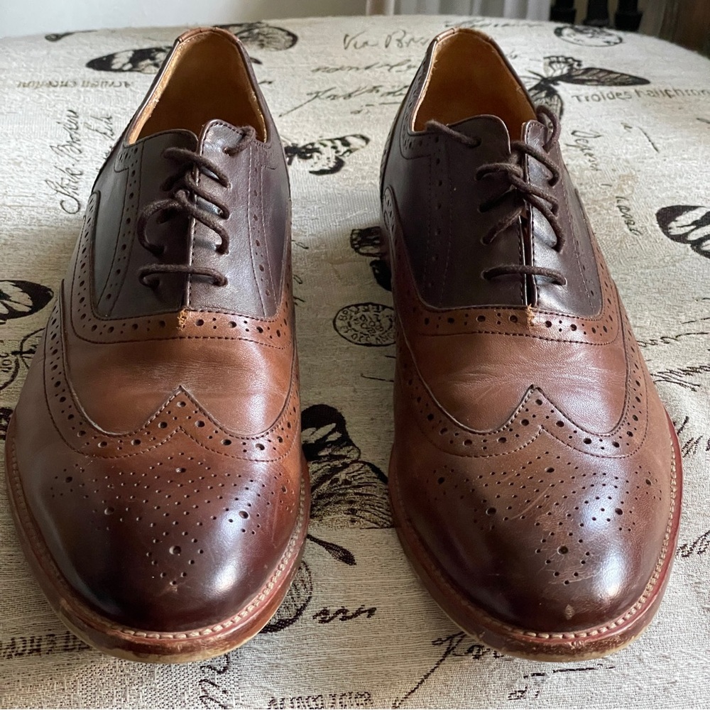 Warfield & Grand Hastings mens two tone brogue oxford wingtip brown academia